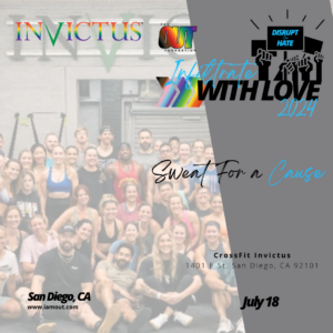 Group photo of members of Invictus Fitness promoting Sweat For A Cause