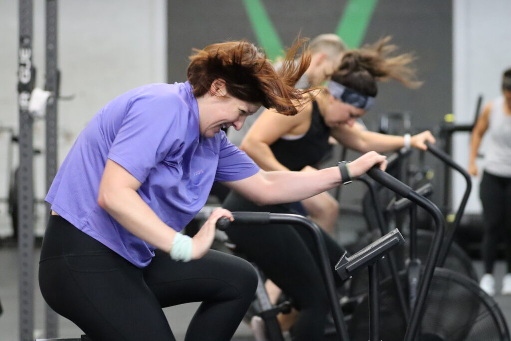 An Invictus athlete on the echo bike.